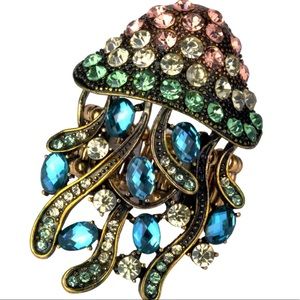 Jellyfish rhinestone statement ring